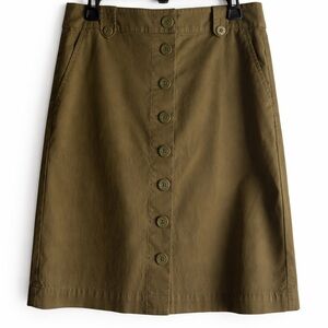 Talbots Olive 🫒 Button-Front A-Line Skirt